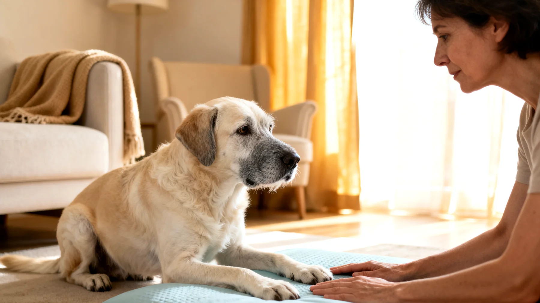 Ältere Hunde benötigen spezielle Trainingsmethoden und Verhaltensübungen, die ihre körperlichen Einschränkungen wie Gelenkprobleme, verminderte Sinneswahrnehmung und reduzierte Ausdauer berücksichtigen, während gleichzeitig ihre geistige Fitness erhalten bleibt"