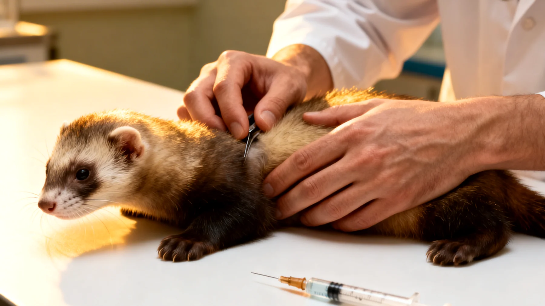 Frettchen-Welpen benötigen spezielle tierärztliche Betreuung, einschließlich rechtzeitiger Impfungen gegen Staupe und Tollwut, Parasitenprophylaxe und Aufklärung über die optimale Zeit für die Kastration, um gesundheitliche Probleme wie Nebennierenerkrankungen bei weiblichen Frettchen zu vermeiden"