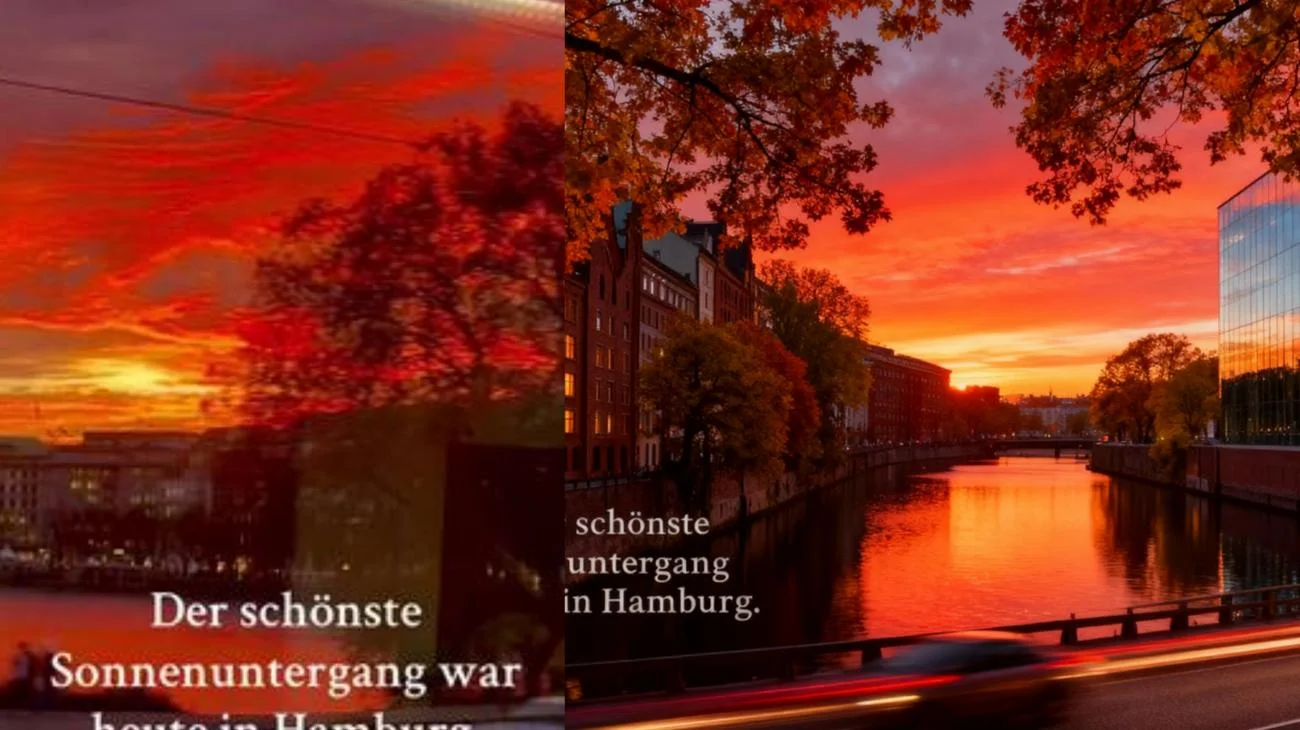#Moin! Der schönste Sonnenuntergang war heute in #Hamburg 😍"